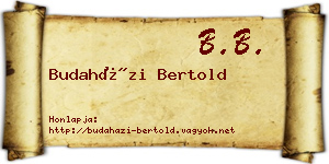 Budaházi Bertold névjegykártya